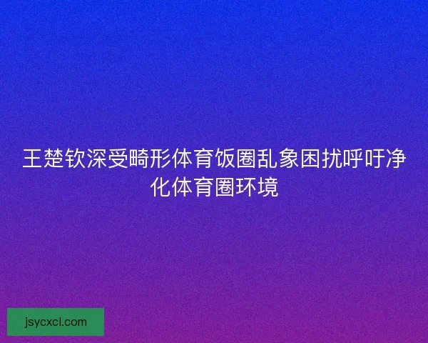 王楚钦深受畸形体育饭圈乱象困扰呼吁净化体育圈环境