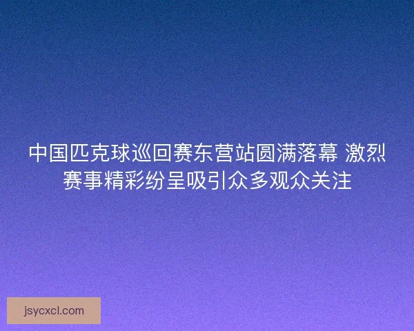 中国匹克球巡回赛东营站圆满落幕 激烈赛事精彩纷呈吸引众多观众关注